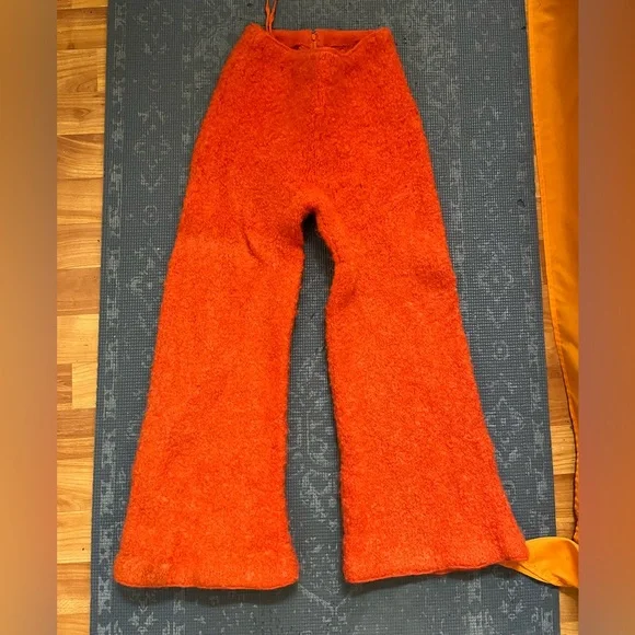 Pants & Jumpsuits | Orange Fuzzy Pants | Poshmark
